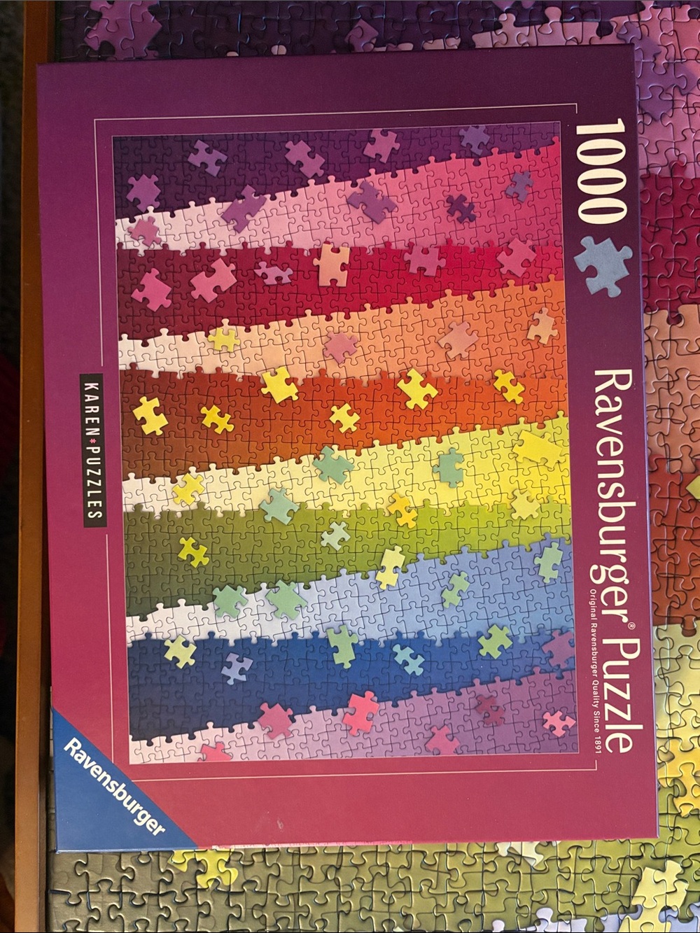 Ravensburger Purple and Multicolor 1000-Piece Jigsaw Puzzle Box